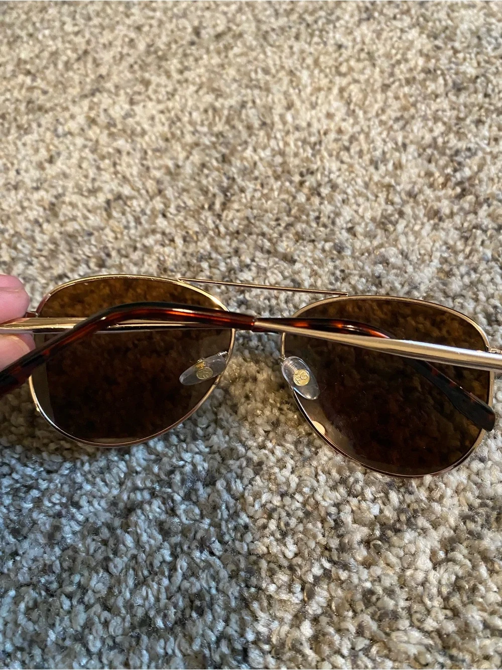 Classic Aviator Sunglasses in Gold with Brown Lenses by Foster Grant Polarized